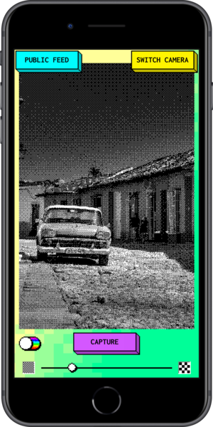An Apple iPhone displaying the PHOTO.EXE app